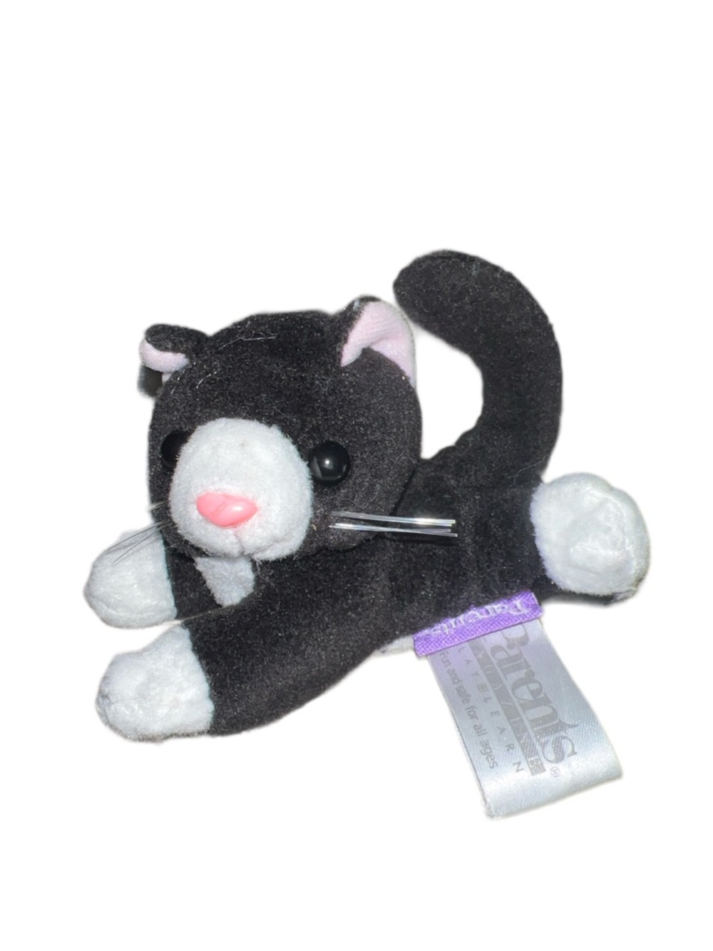 Parents Magazine Play Learn Tuxedo Cat Kitten Beanie Stuffed  Plush Toy 4"